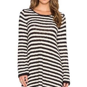 Striped Black and White Sweater Dress